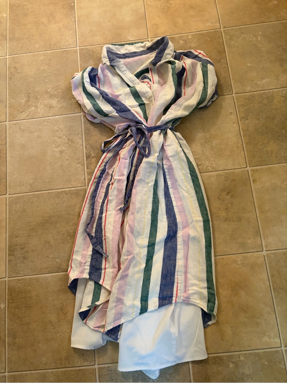 Old Navy Multicolor Striped High-Low Shirt Dress